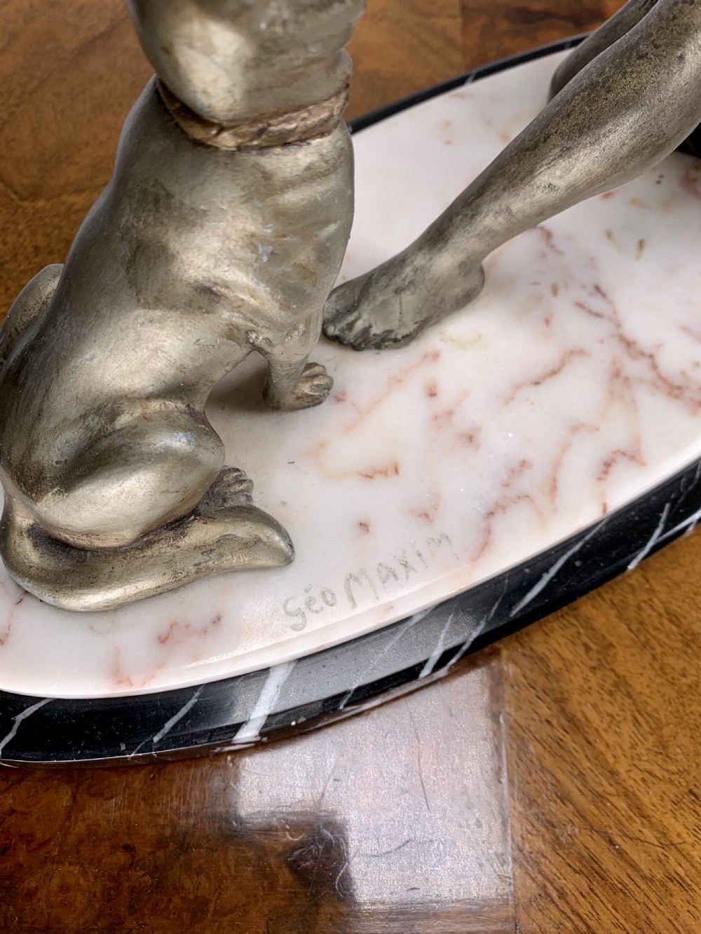 Art Deco Female Figure with a Dog by Geo Maxim View III