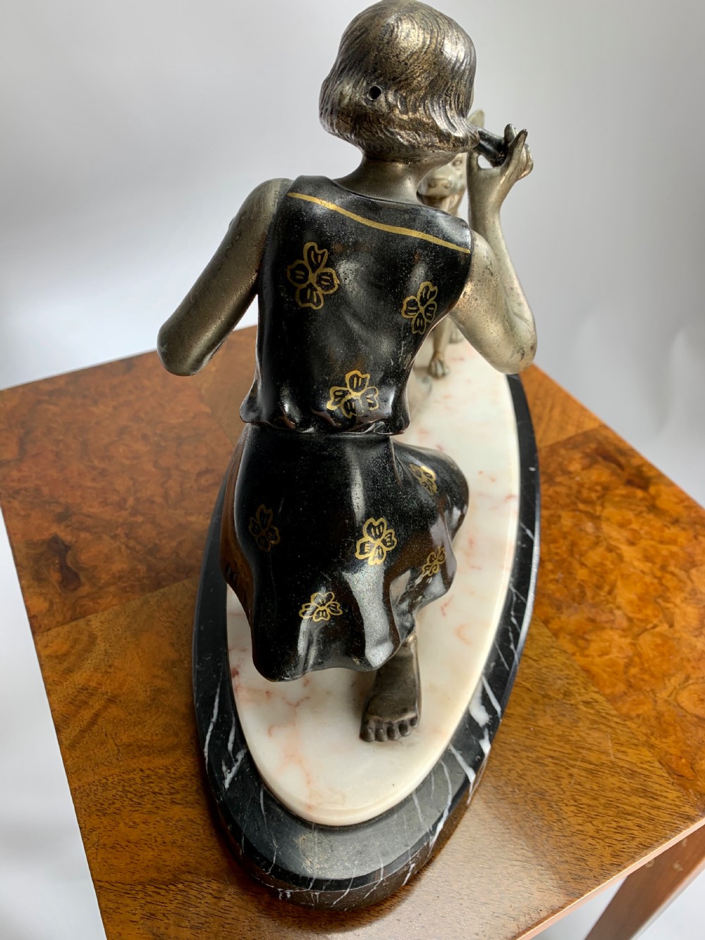 Art Deco Female Figure with a Dog by Geo Maxim View IV