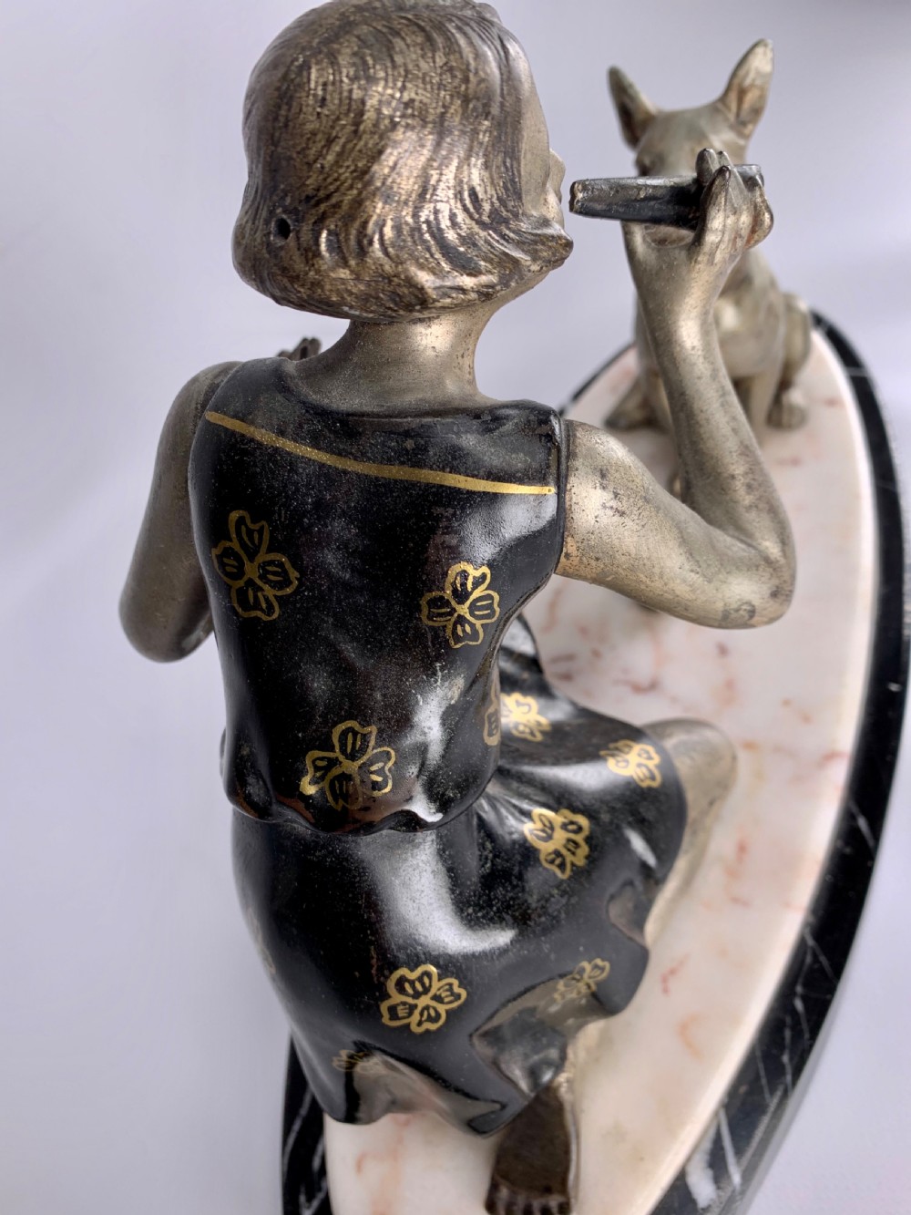 Art Deco Female Figure with a Dog by Geo Maxim View VIII