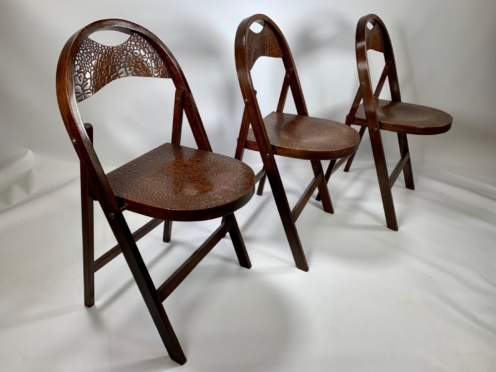 Three Bentwood Thonet B751 Folding Chairs