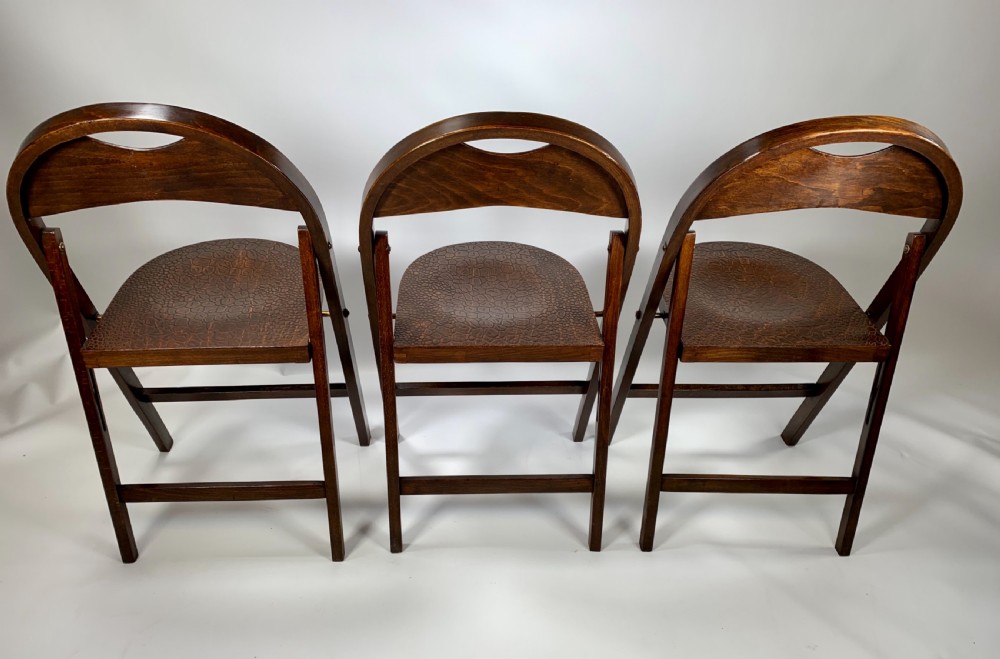 Three Bentwood Thonet B751 Folding Chairs View II