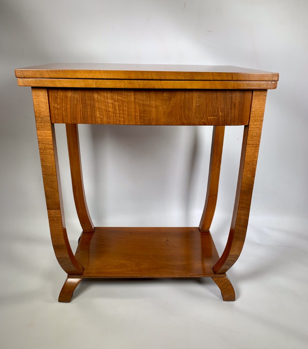 Art Deco Walnut Card Table View XI