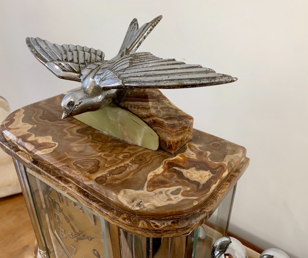Art Deco French Clock with Garnitures. View IV