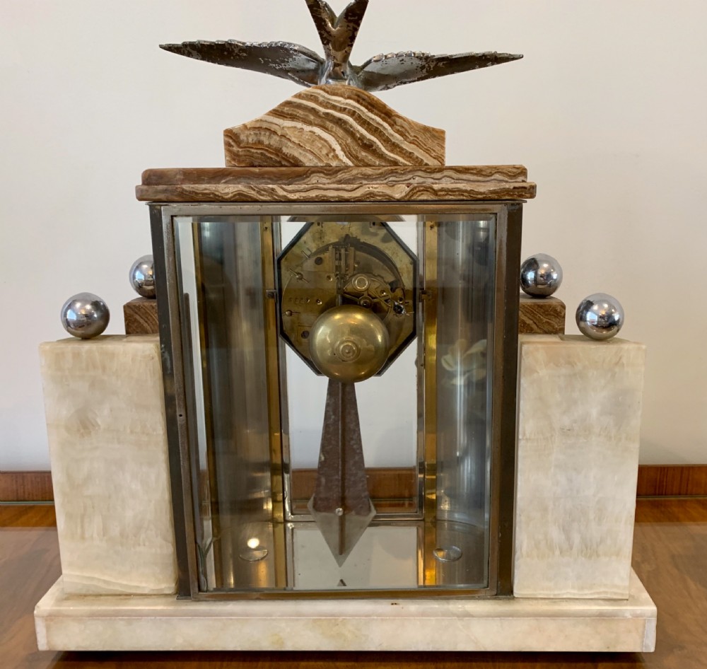 Art Deco French Clock with Garnitures. View VII