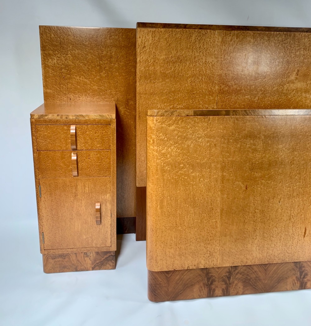 Art Deco Double Bed With Attached Bedside Cabinets. View II
