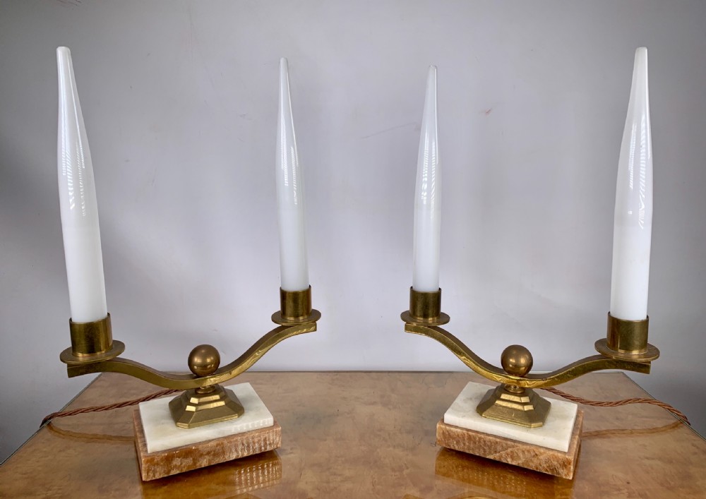 Pair of Art Deco Lamps View II