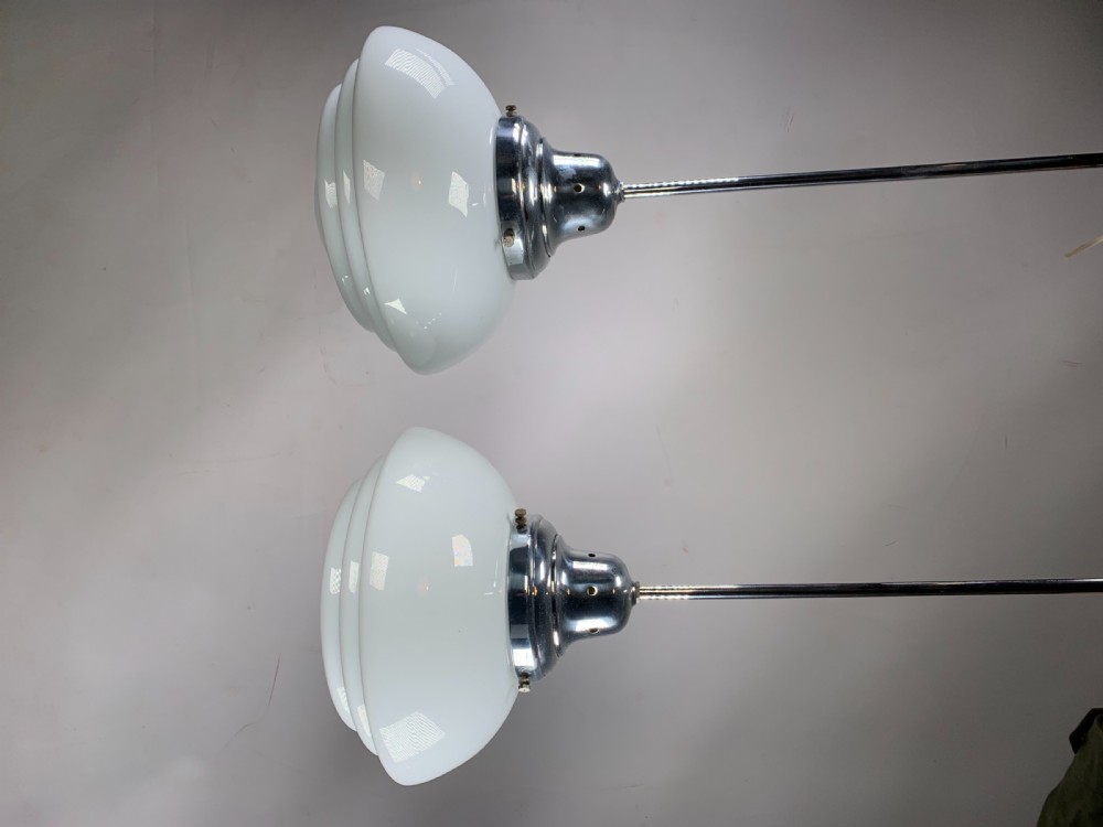Pair of Large Art Deco Pendant Lights View VII