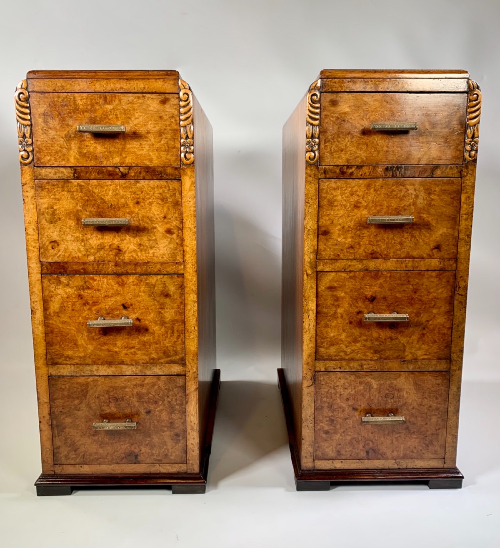 Art Deco Pair of Bedside Cabinets 