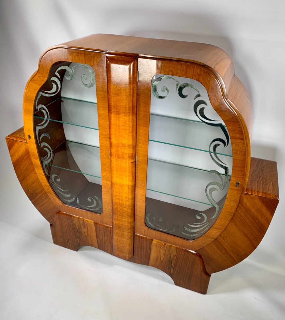 Art Deco Walnut Display Cabinet View II