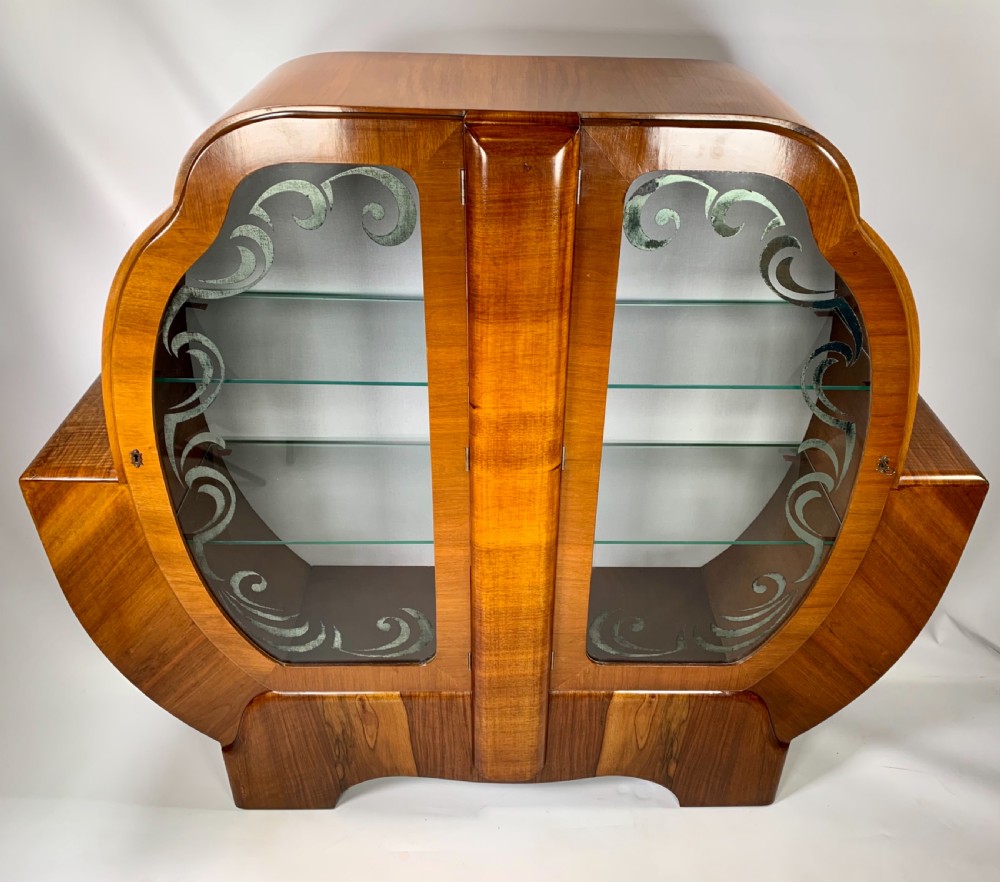 Art Deco Walnut Display Cabinet View III