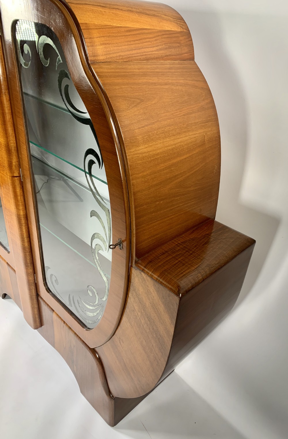Art Deco Walnut Display Cabinet View IV
