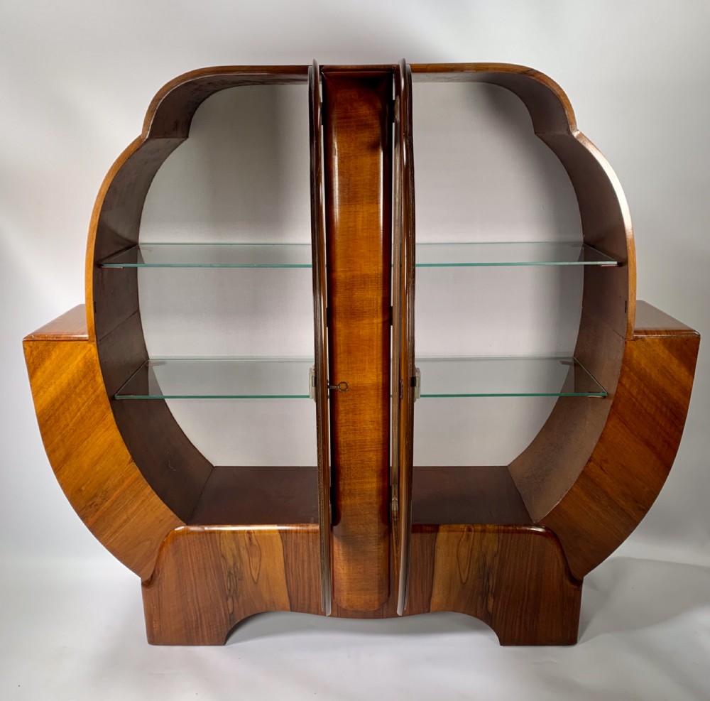 Art Deco Walnut Display Cabinet View IX