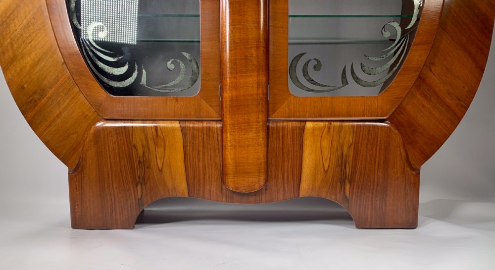 Art Deco Walnut Display Cabinet View X