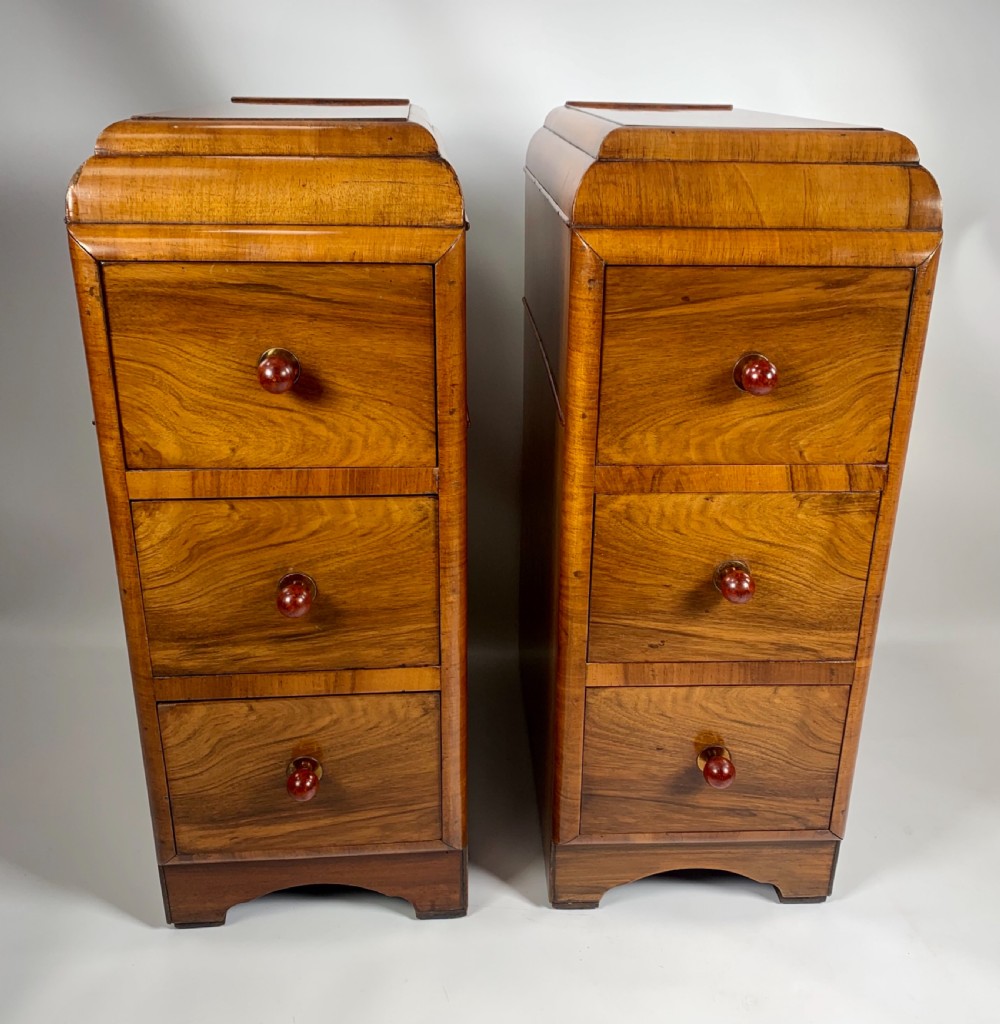 Pair of Art Deco Bedside Cabinets 