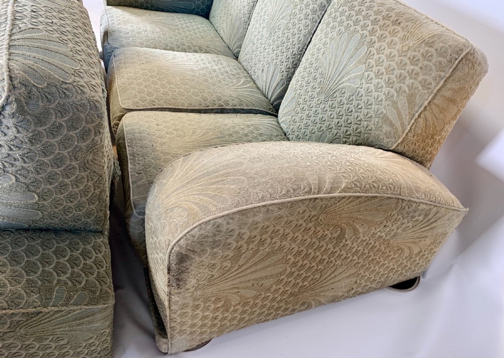 Art Deco Three Piece Suite for Reupholstery.  View IV