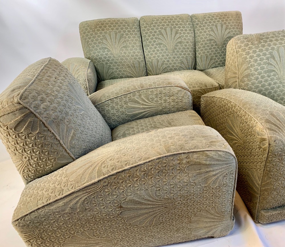 Art Deco Three Piece Suite for Reupholstery.  View XI