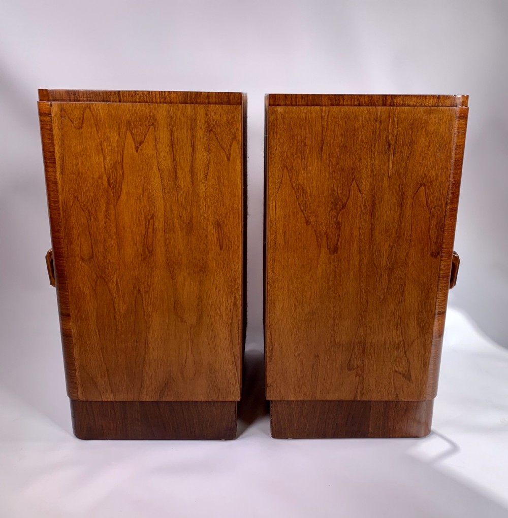 Pair of Art Deco walnut Bedside Cabinets View IV