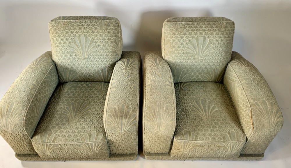 A Pair of Art Deco Armchairs for Reupholstery. View II