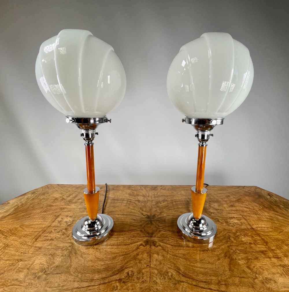 Pair of Art Deco Lamps View V