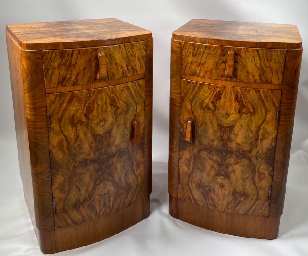 A Pair of Art Deco Bedside Cabinets