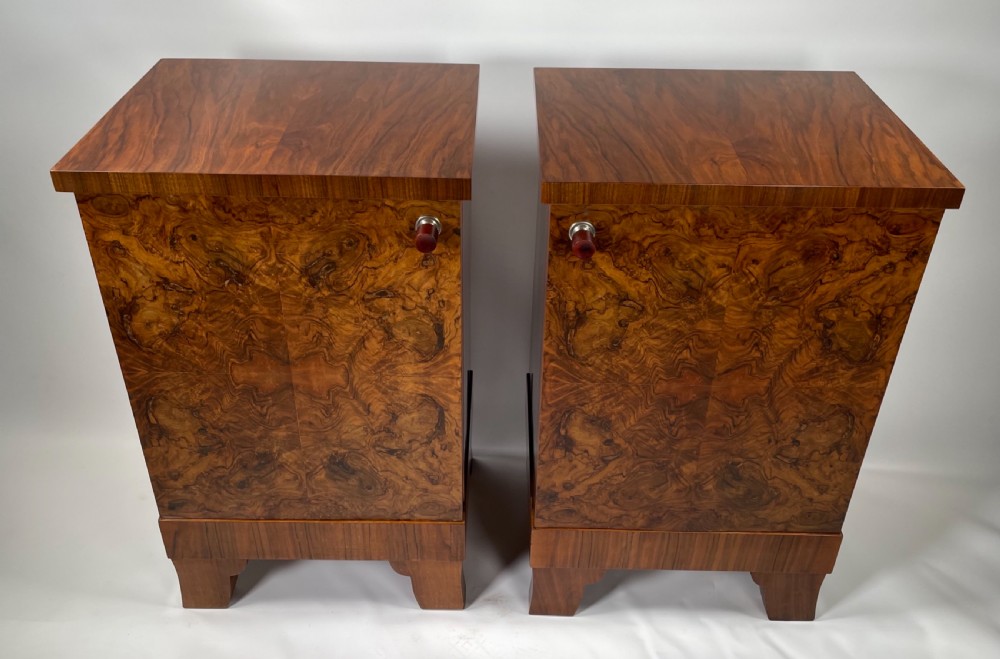 A Pair of French Art Deco Bedside Cabinets View XII