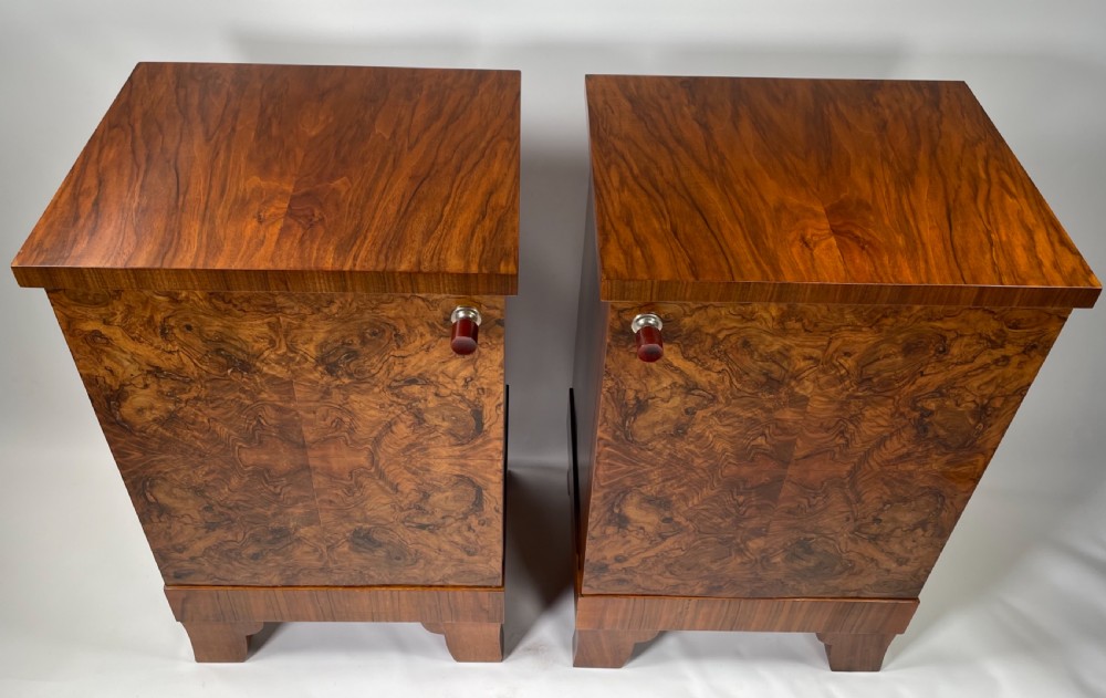 A Pair of French Art Deco Bedside Cabinets View X