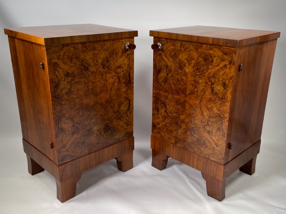 A Pair of French Art Deco Bedside Cabinets
