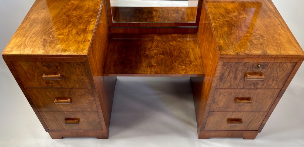 Art Deco Walnut Dressing Table and Stool View V
