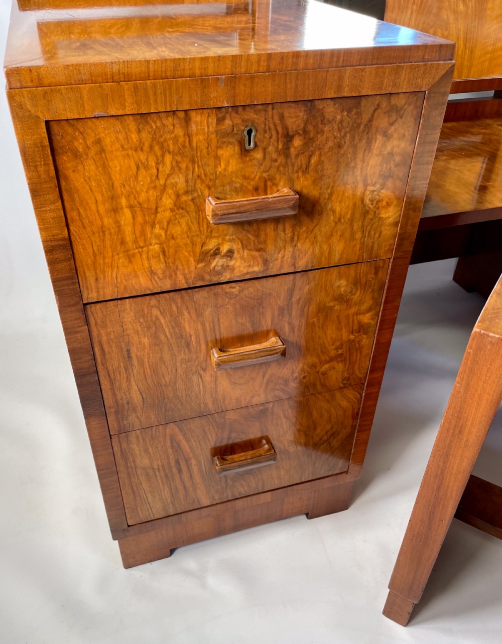 Art Deco Walnut Dressing Table and Stool View VI