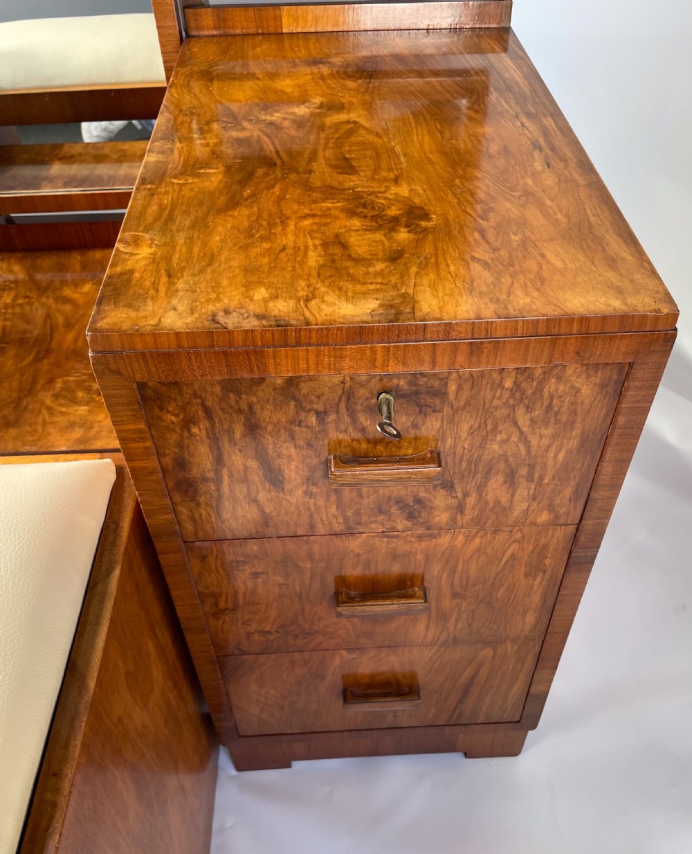 Art Deco Walnut Dressing Table and Stool View IX
