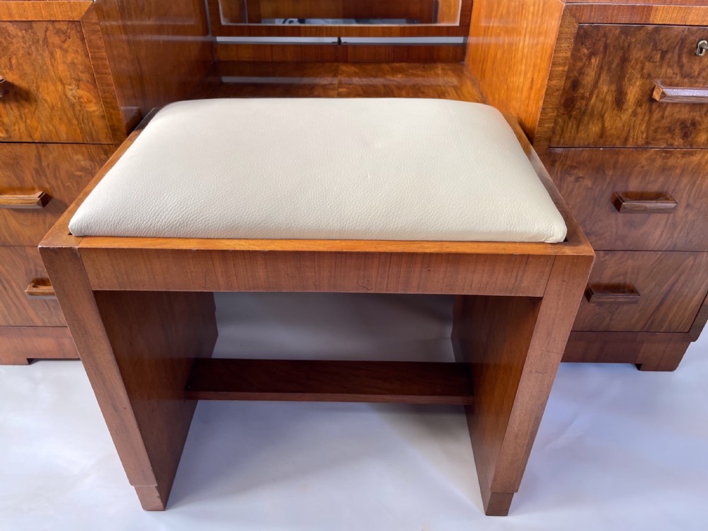 Art Deco Walnut Dressing Table and Stool View X