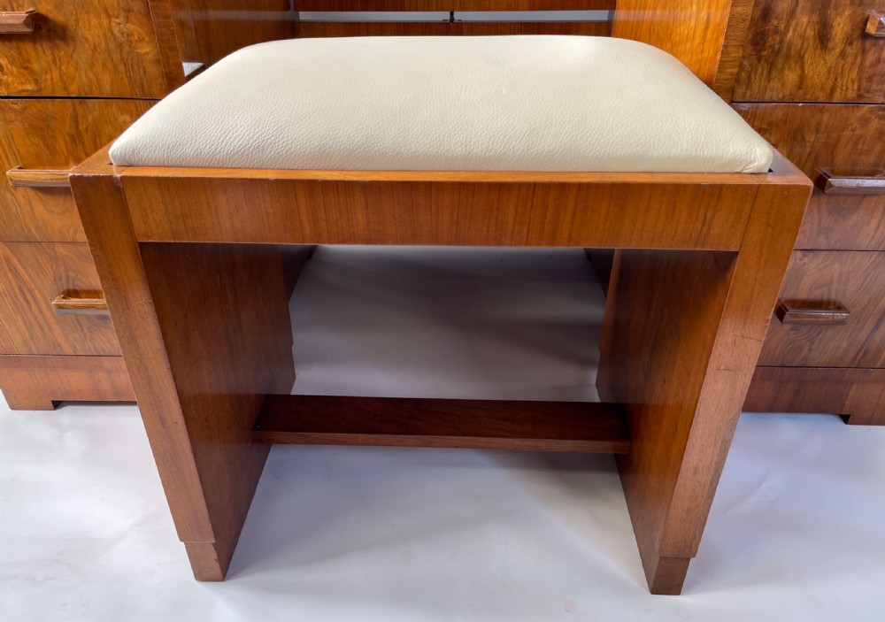 Art Deco Walnut Dressing Table and Stool View XI