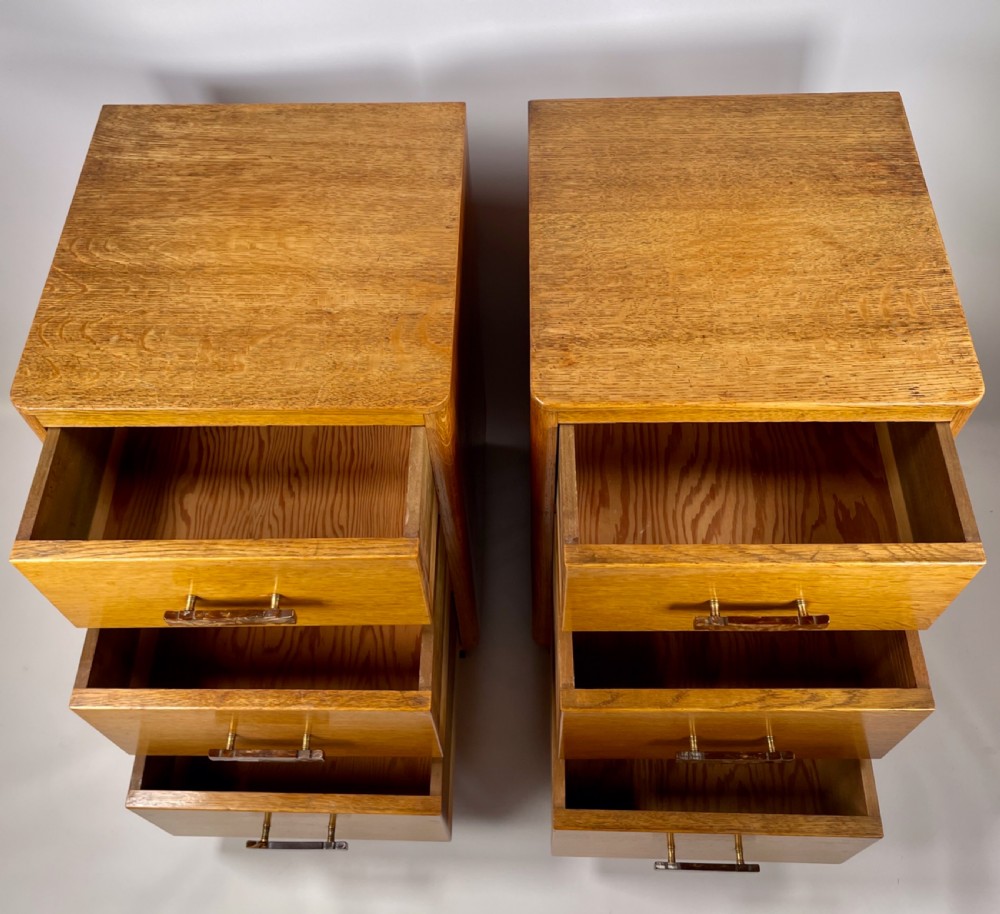 A Pair of Art Deco Oak Bedside Cabinets View V