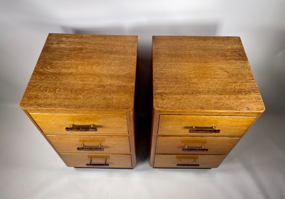 A Pair of Art Deco Oak Bedside Cabinets View VII