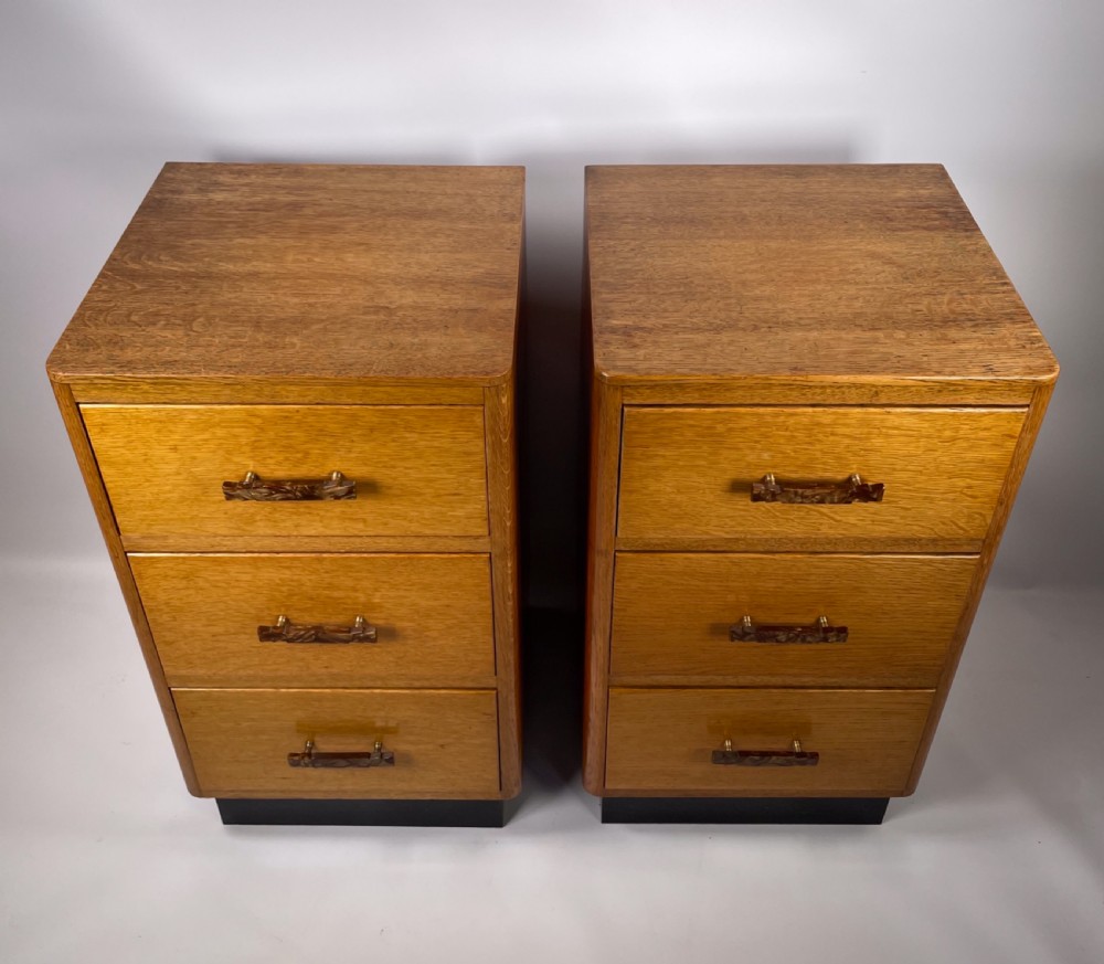 A Pair of Art Deco Oak Bedside Cabinets View VIII