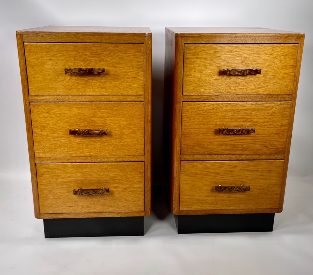 A Pair of Art Deco Oak Bedside Cabinets View IX