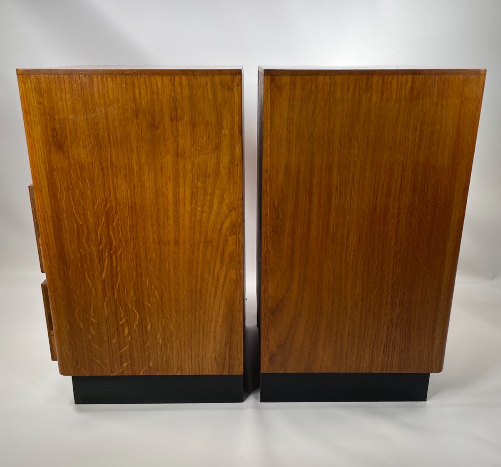 A Pair of Art Deco Oak Bedside Cabinets View X