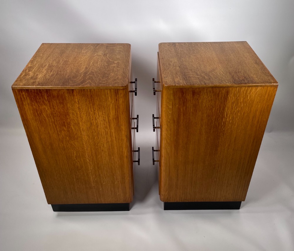 A Pair of Art Deco Oak Bedside Cabinets View XII