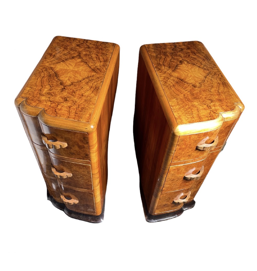 Art Deco Pair of Bedside Cabinets