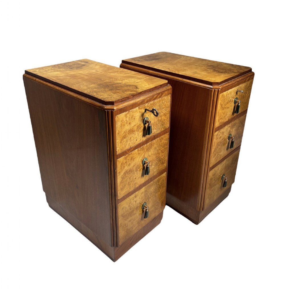 Pair of Art Deco Bedside Cabinets