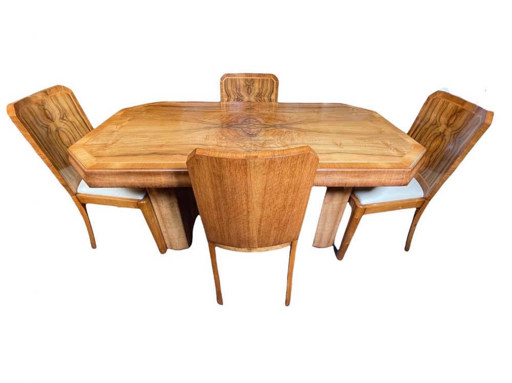 Art Deco Dining Table and Four Chairs