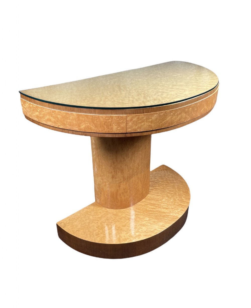 An Exceptional Quality Art Deco Demi-Lune Console Table