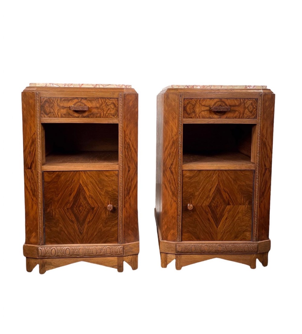 A Pair of Art Deco Bedside Cabinets