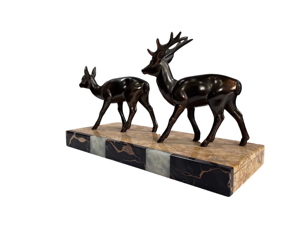 Art Deco Sculpture of a Deer and Stag