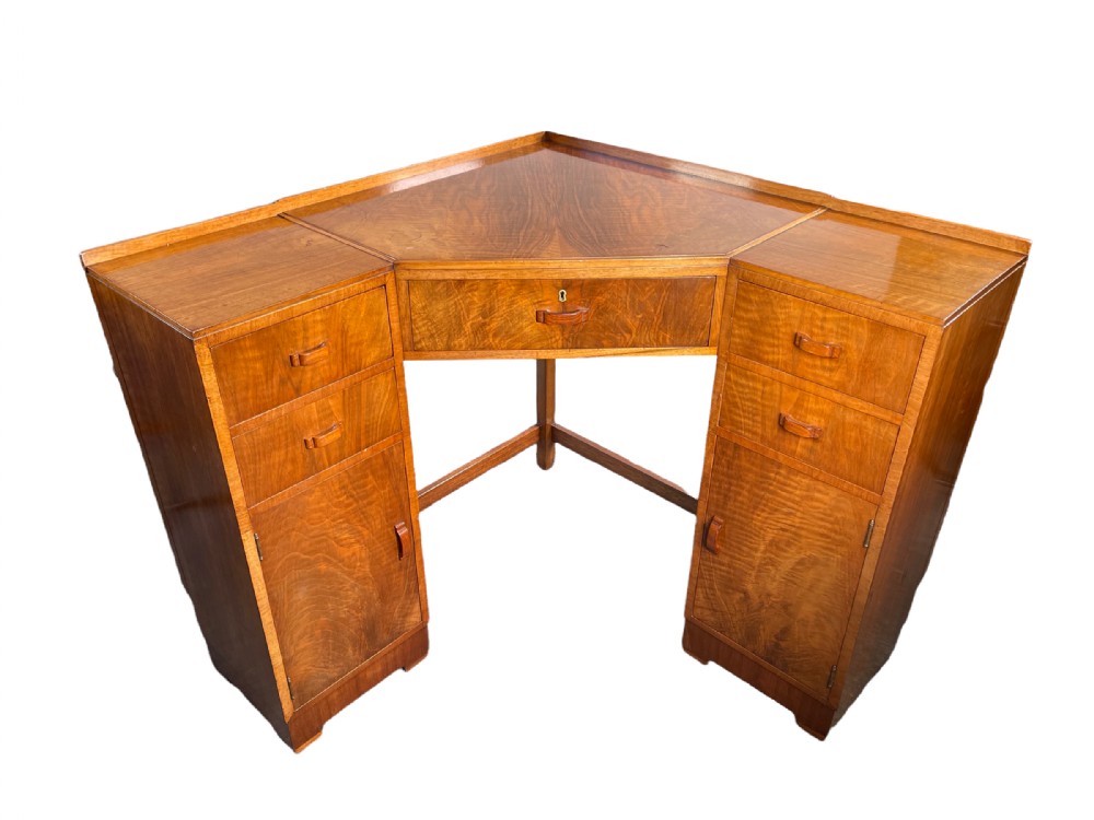 Art Deco Corner Desk in the manner of Heals