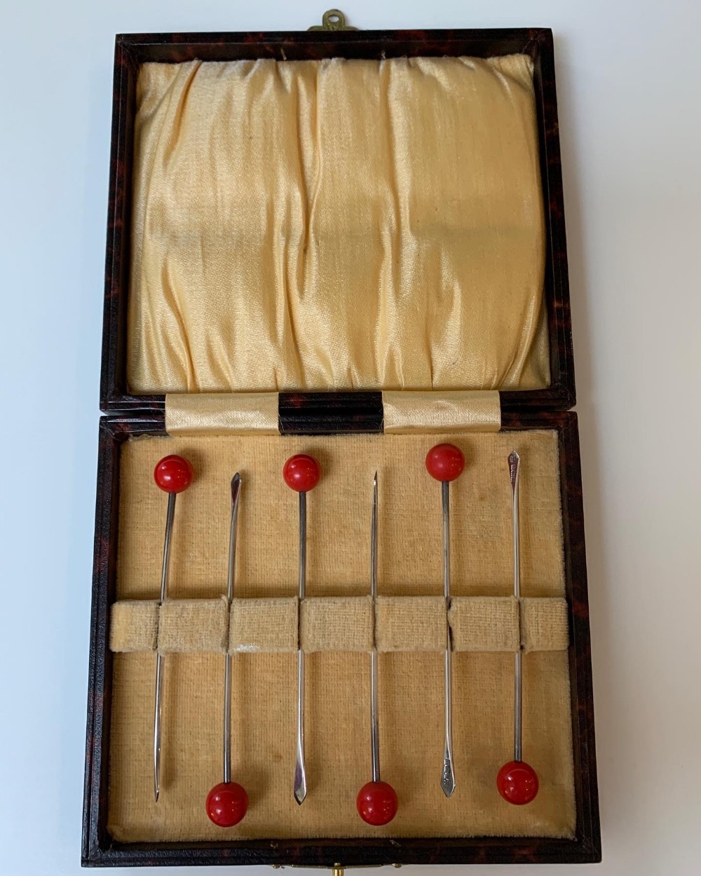 Boxed Set of Six Silver Cocktail Sticks
