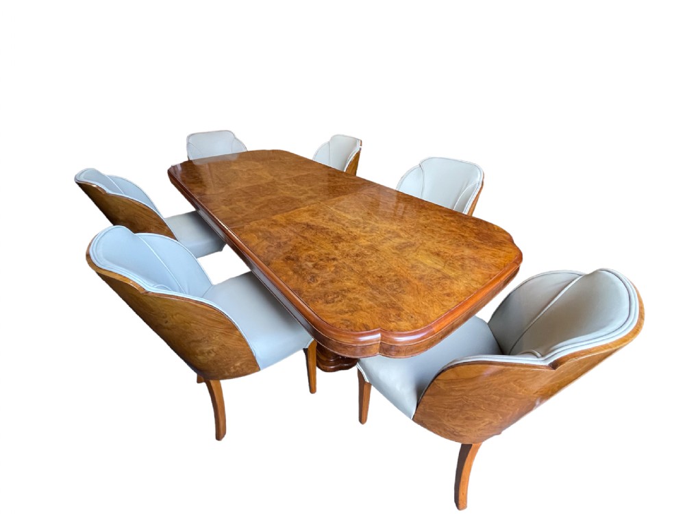 Art Deco Table and Six Chairs by Harry and Lou Epstein