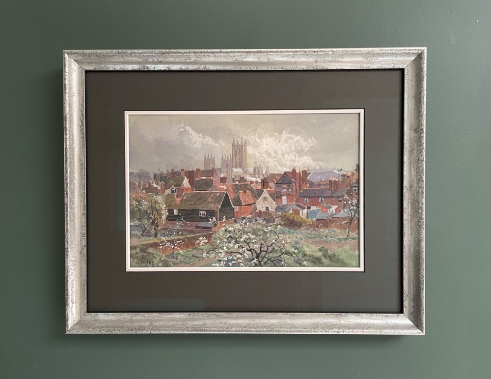 Fine Watercolour of Canterbury Cathedral by Martin Snape  c.1920 View III