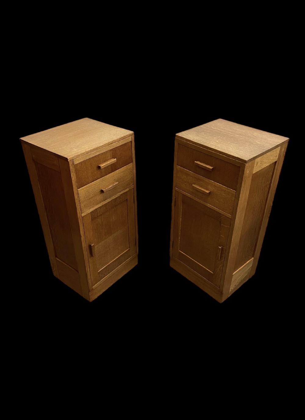 Pair of Art Deco Bedside Cabinets in oak