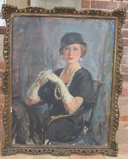 fig 1. SOLD....Portrait of a Lady 1920s, by Thomas Cantrell Dugdale